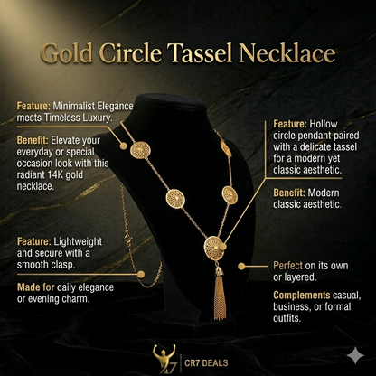 Gold Circle Tassel Necklace