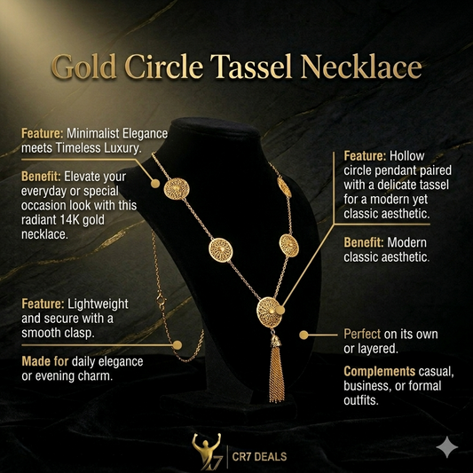 Gold Circle Tassel Necklace