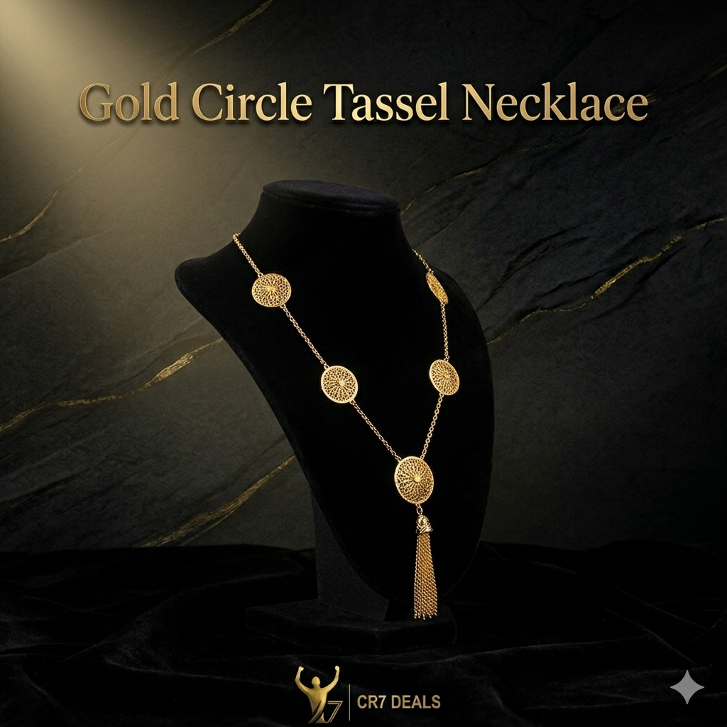 Gold Circle Tassel Necklace