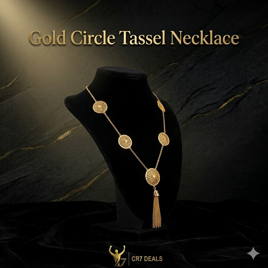 Gold Circle Tassel Necklace