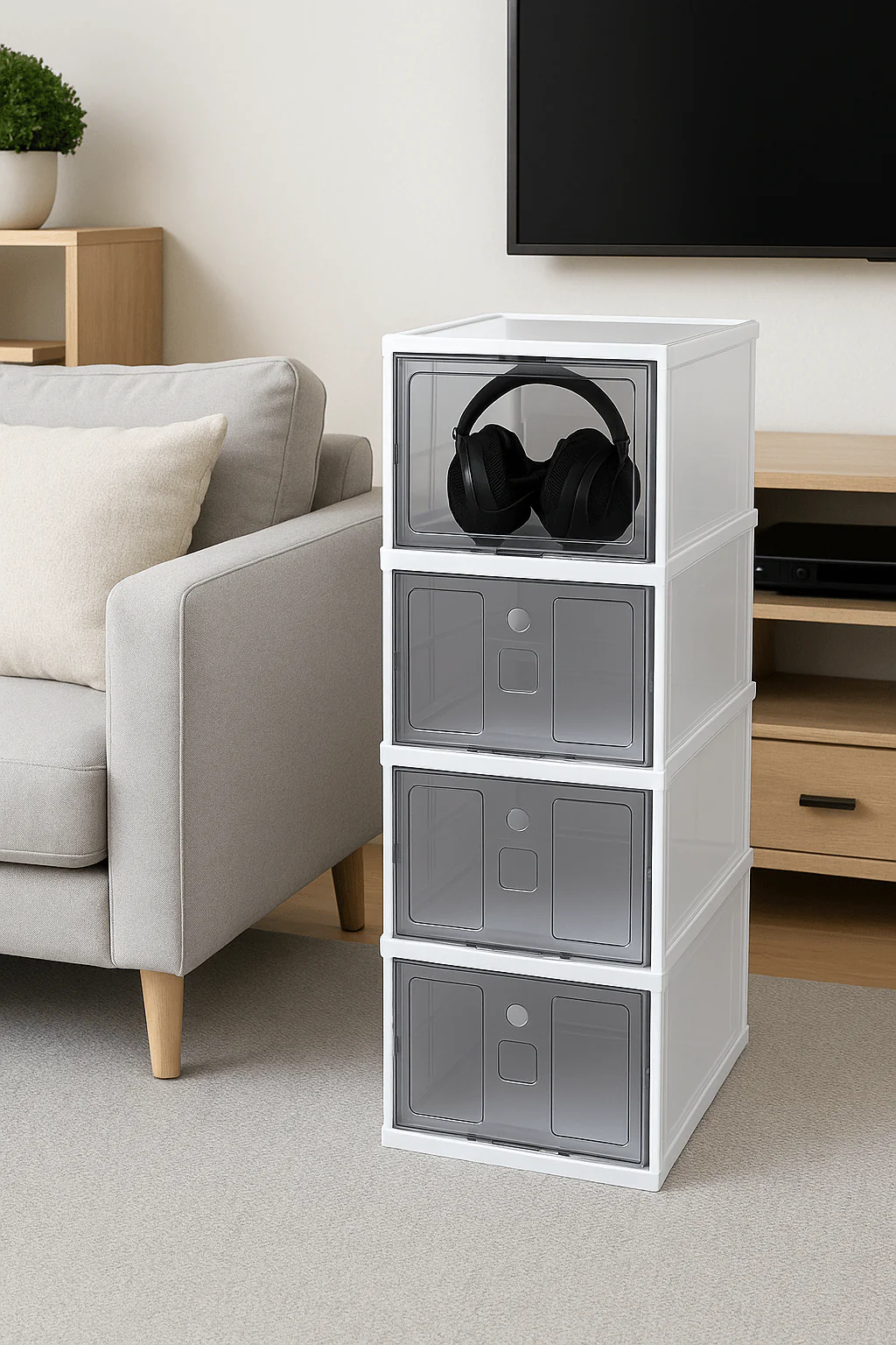 Stackable Transparent Shoe Storage Box Ⓢ