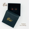 Red Flower Cubic Zirconia Gold